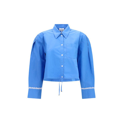 Ganni Blue Cotton Pattern Shirt IT36 | XS