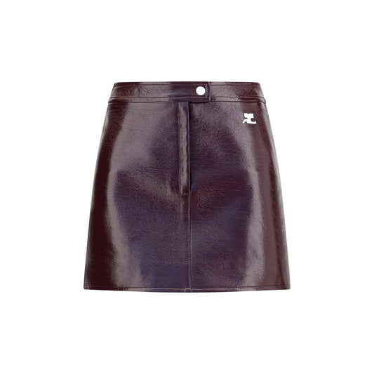 Courrèges Bordeaux Cotton Mini Skirt - IT36 | XS