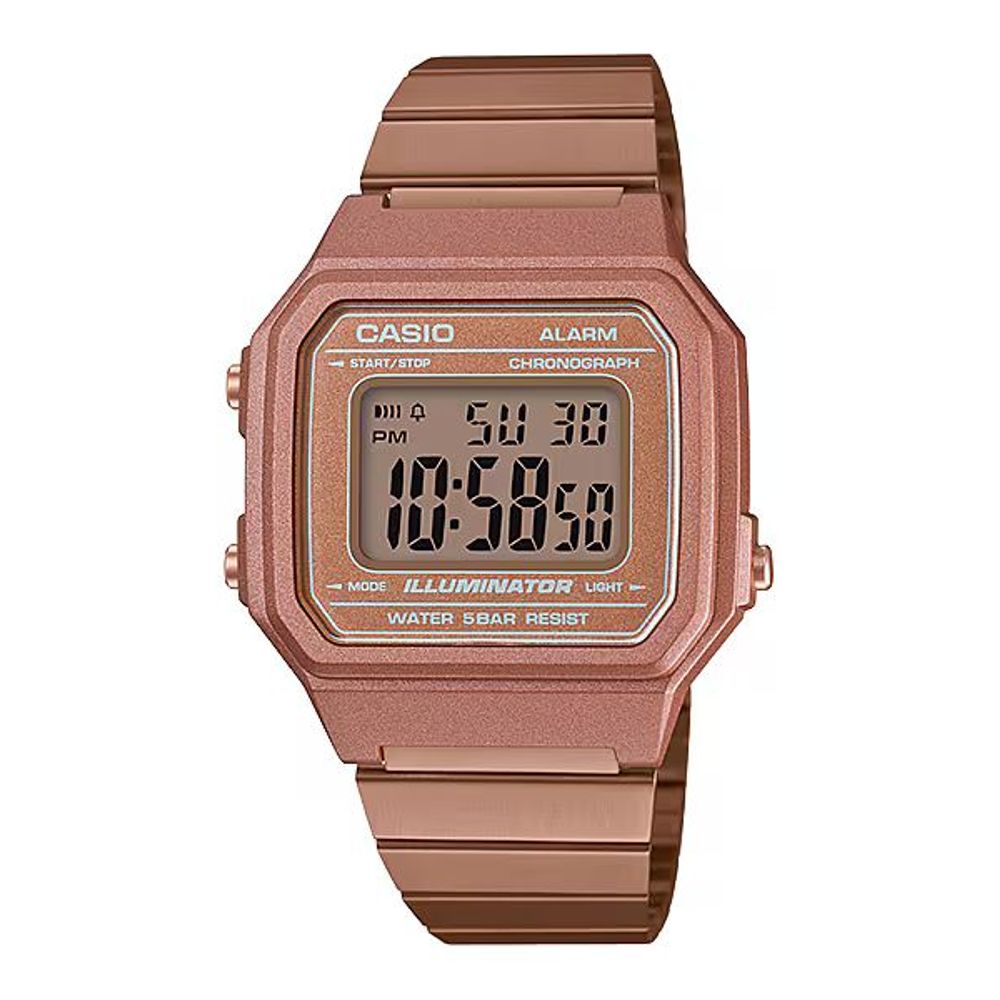 Casio Unisex Digital Watch, Pink Stainless Steel, Quartz
