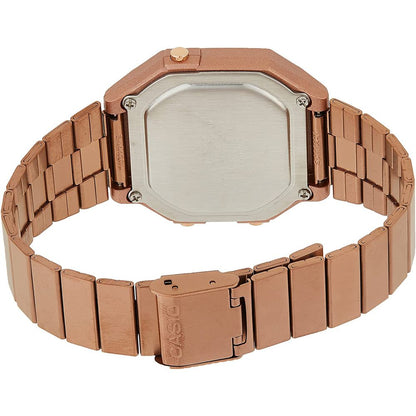 Casio Unisex Digital Watch, Pink Stainless Steel, Quartz