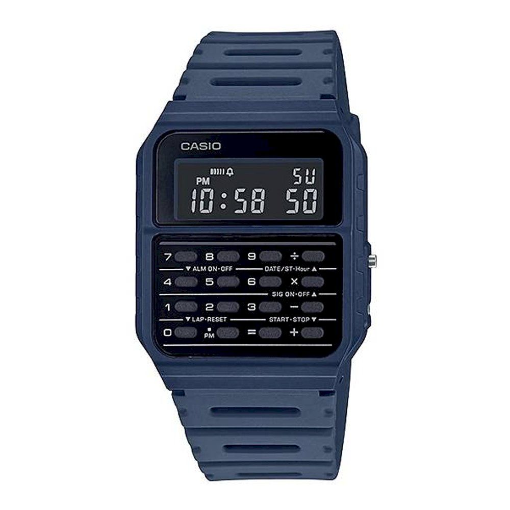 Casio Unisex Blue Resin Digital Watch with Black Dial