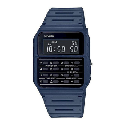 Casio Unisex Blue Resin Digital Watch with Black Dial