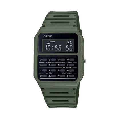 Casio Unisex Green Resin Digital Watch with Buckle Closure