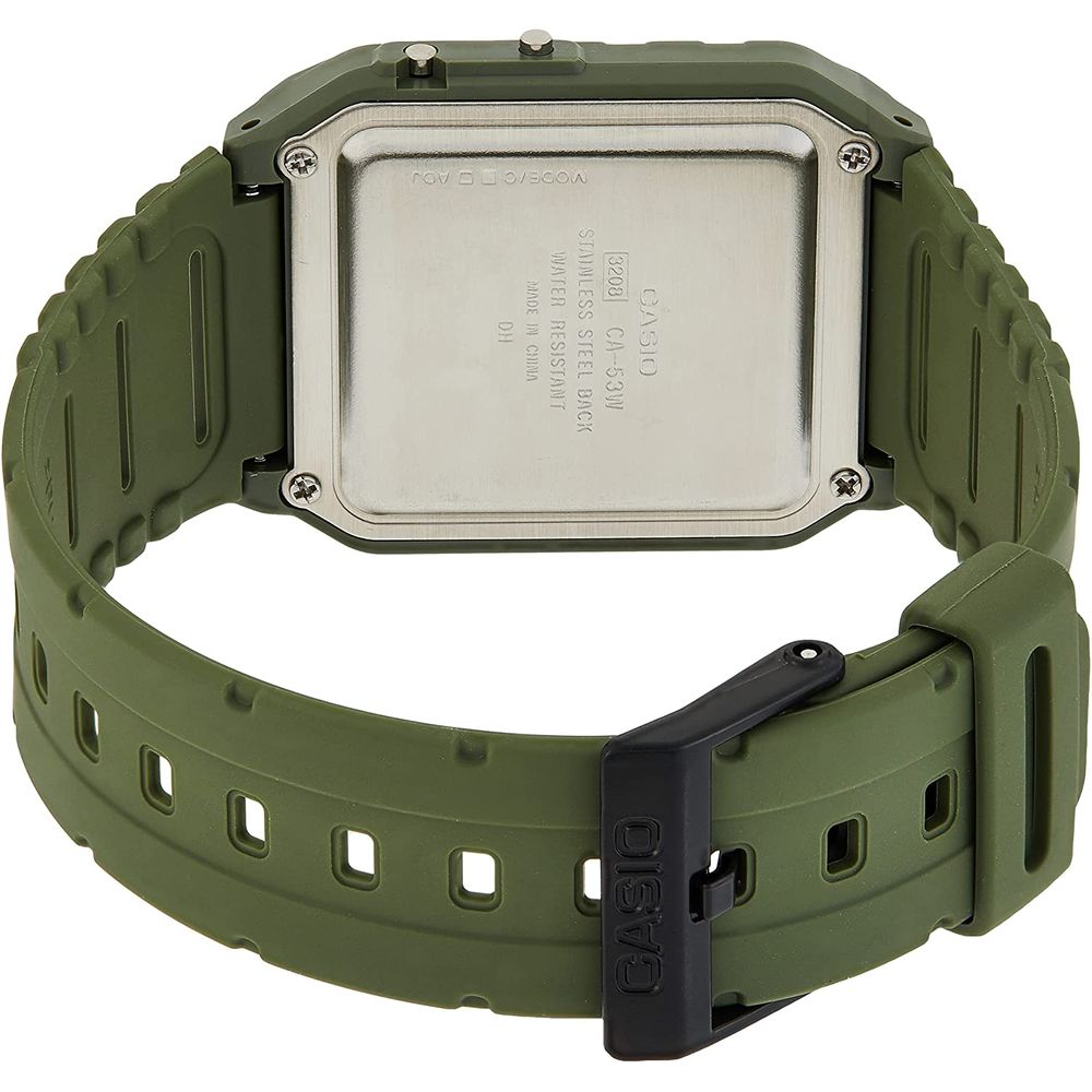Casio Unisex Green Resin Digital Watch with Buckle Closure