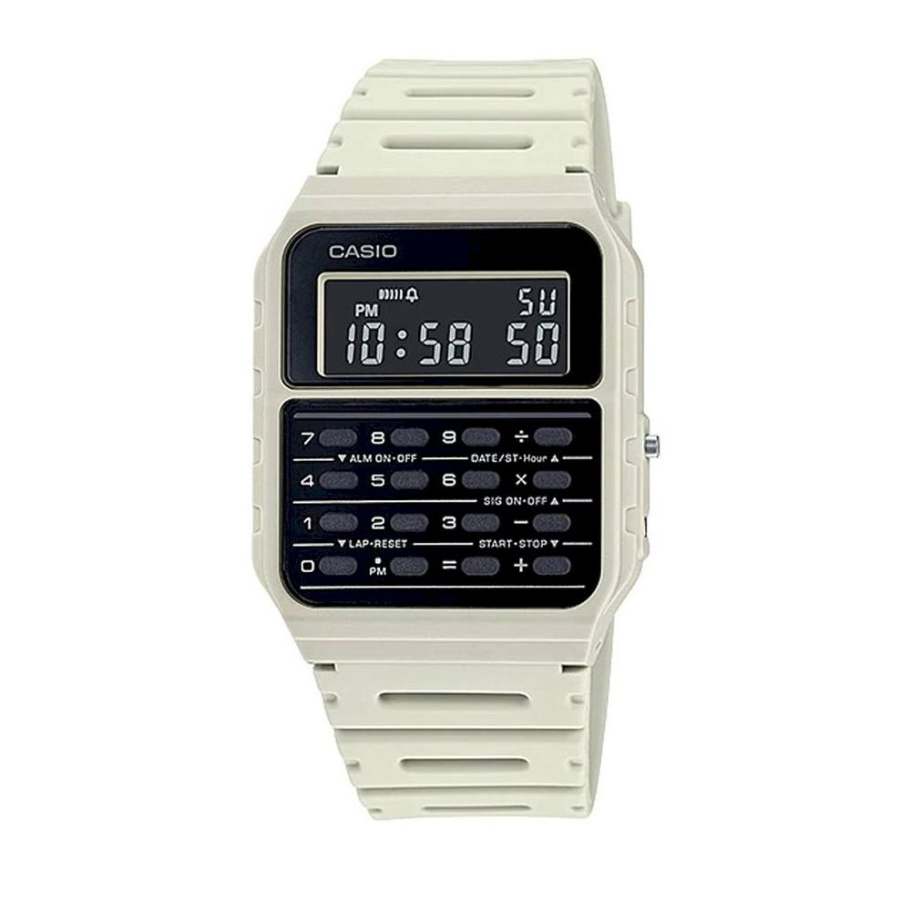 Casio Unisex White Resin Digital Watch with Black Dial