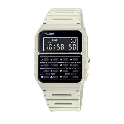 Casio Unisex White Resin Digital Watch with Black Dial