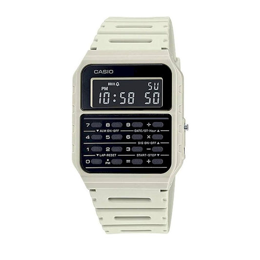 Casio Unisex White Resin Digital Watch with Black Dial
