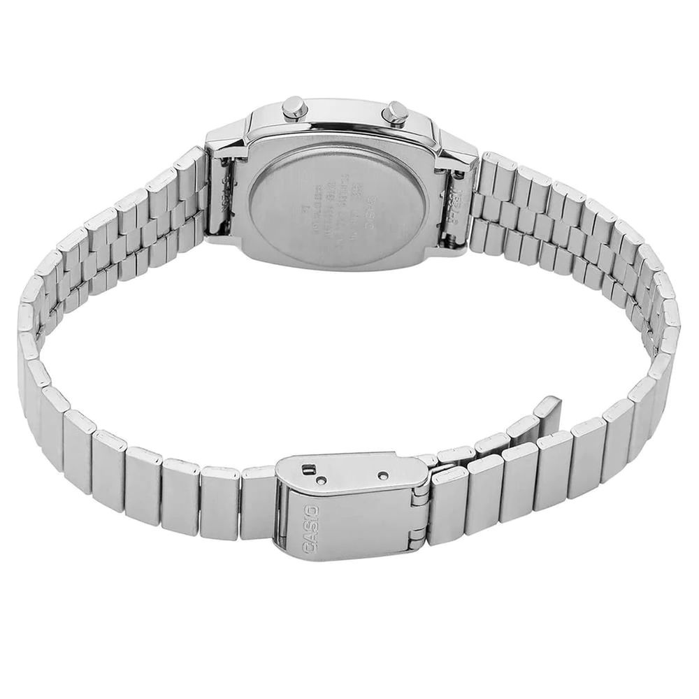 Casio Women's Stainless Steel Digital Watch with Red Dial
