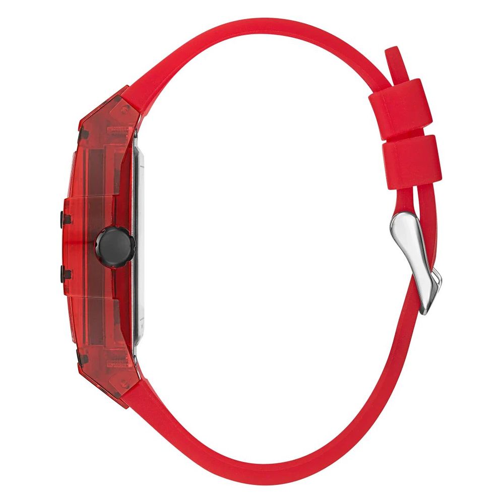 Guess Men’s Silicone Bracelet Watch, Red, Analogue, Date Function
