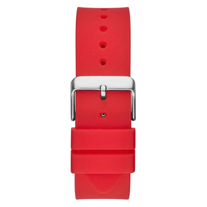 Guess Men’s Silicone Bracelet Watch, Red, Analogue, Date Function