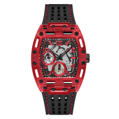 Guess Men's Quartz Sport Watch with Silicone Strap, Black