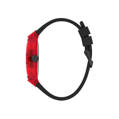 Guess Men's Quartz Sport Watch with Silicone Strap, Black