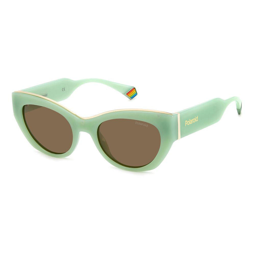 Polaroid Women’s Bicolor Sunglasses – Green Frame, Brown Lenses