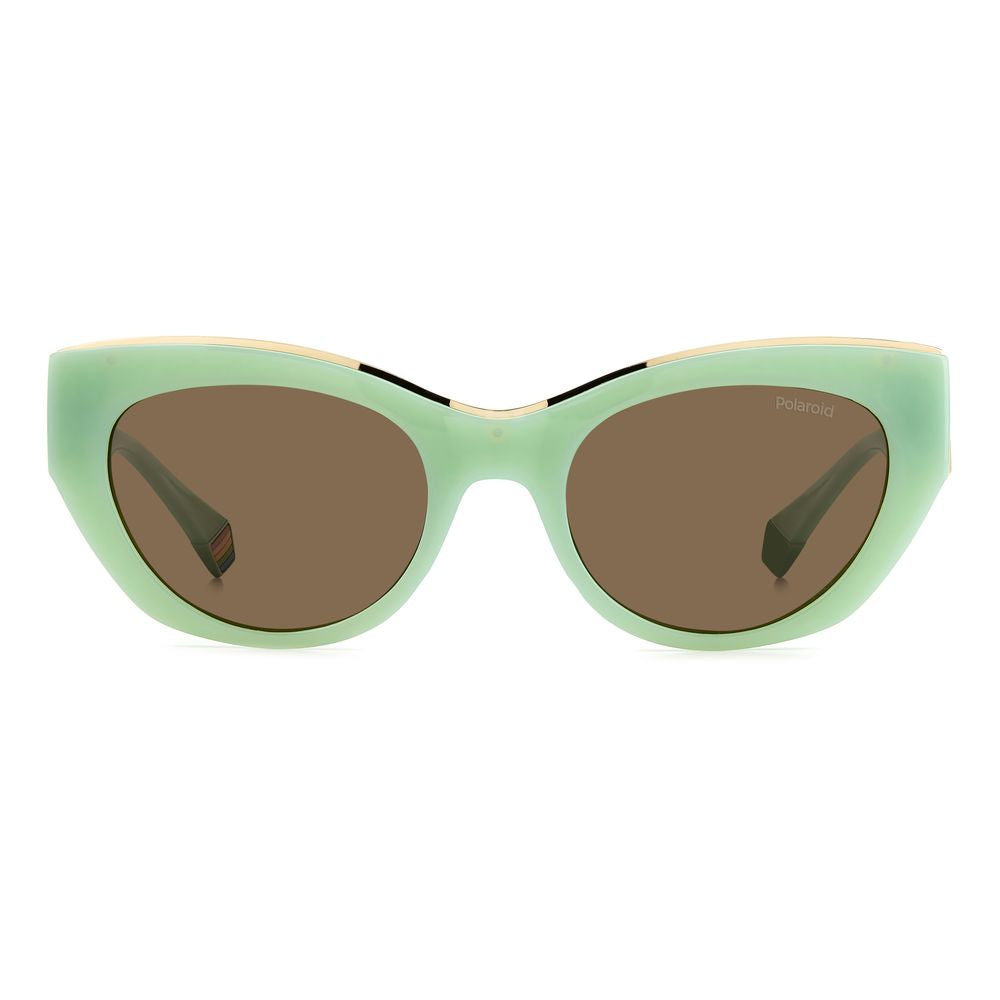 Polaroid Women’s Bicolor Sunglasses – Green Frame, Brown Lenses