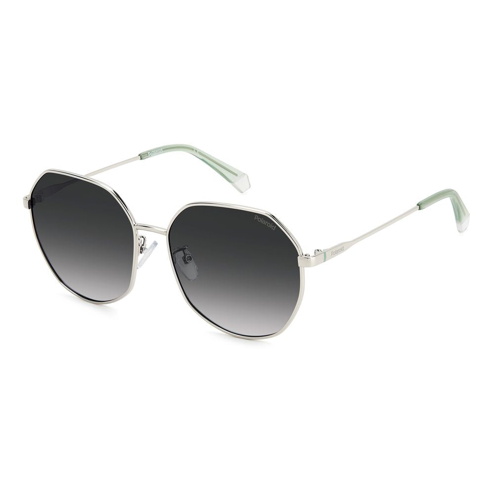 Polaroid Women’s Sunglasses – Grey Metal Frame, Octagonal Lenses