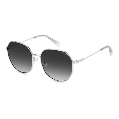 Polaroid Women’s Sunglasses – Grey Metal Frame, Octagonal Lenses