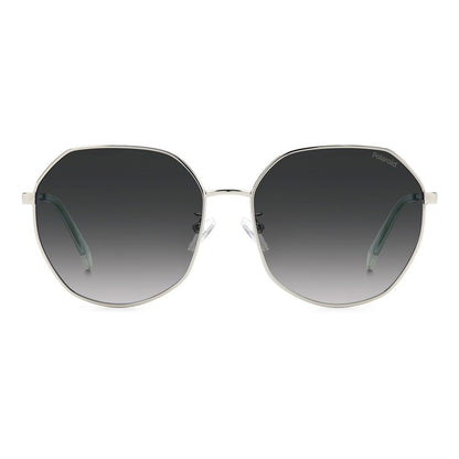 Polaroid Women’s Sunglasses – Grey Metal Frame, Octagonal Lenses