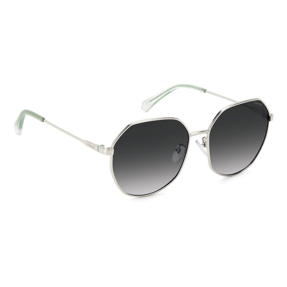 Polaroid Women’s Sunglasses – Grey Metal Frame, Octagonal Lenses