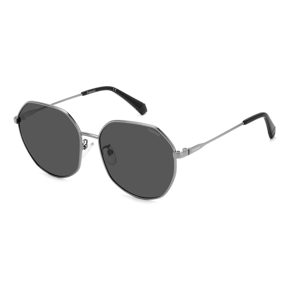 Polaroid Women’s Sunglasses – Grey Metal Frame, Octagonal Lenses