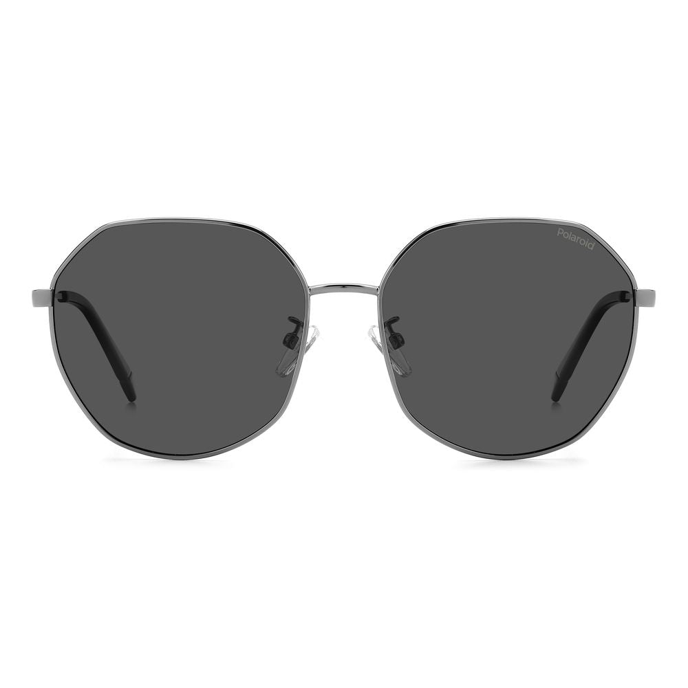 Polaroid Women’s Sunglasses – Grey Metal Frame, Octagonal Lenses