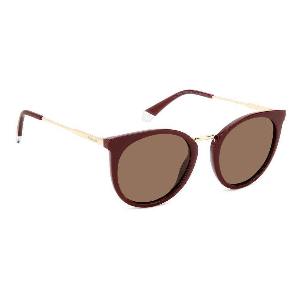 Polaroid Women’s Sunglasses – Red Cat-Eye Frame, Brown Lenses