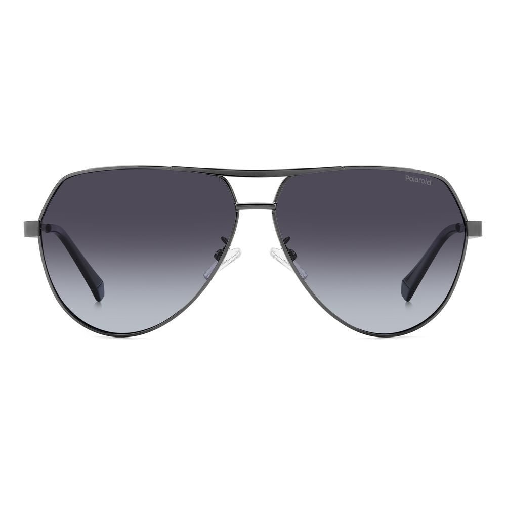 Polaroid Men’s Sunglasses – Grey Metal Frame, Dark Gradient Lenses