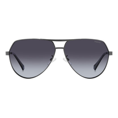 Polaroid Men’s Sunglasses – Grey Metal Frame, Dark Gradient Lenses