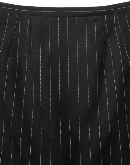 Dolce & Gabbana Black Pinstriped High Waist Pencil Cut Skirt