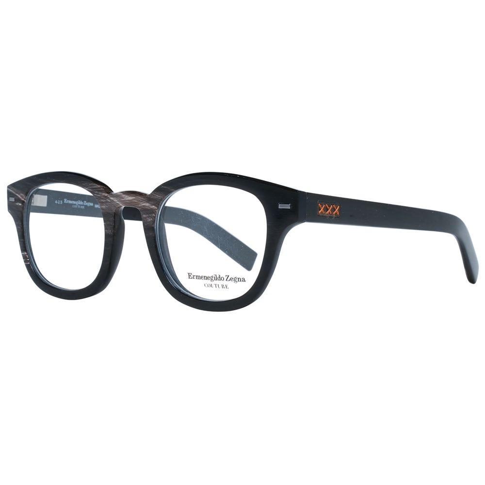 Ermenegildo Zegna Men’s Glasses – Black Horn Square Frames