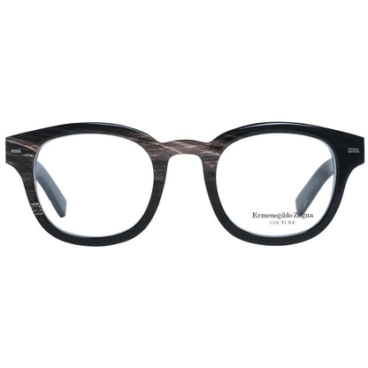 Ermenegildo Zegna Men’s Glasses – Black Horn Square Frames