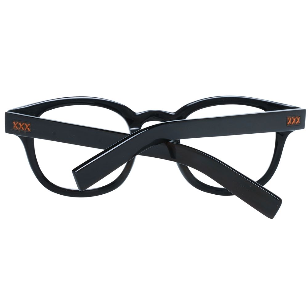 Ermenegildo Zegna Men’s Glasses – Black Horn Square Frames