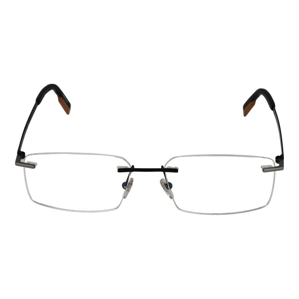 Ermenegildo Zegna Men’s Glasses – Gunmetal Rectangle Frames