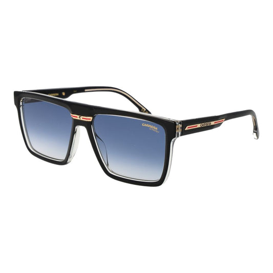 Carrera Men’s Sunglasses – Black Square Frame, Blue Gradient Lenses