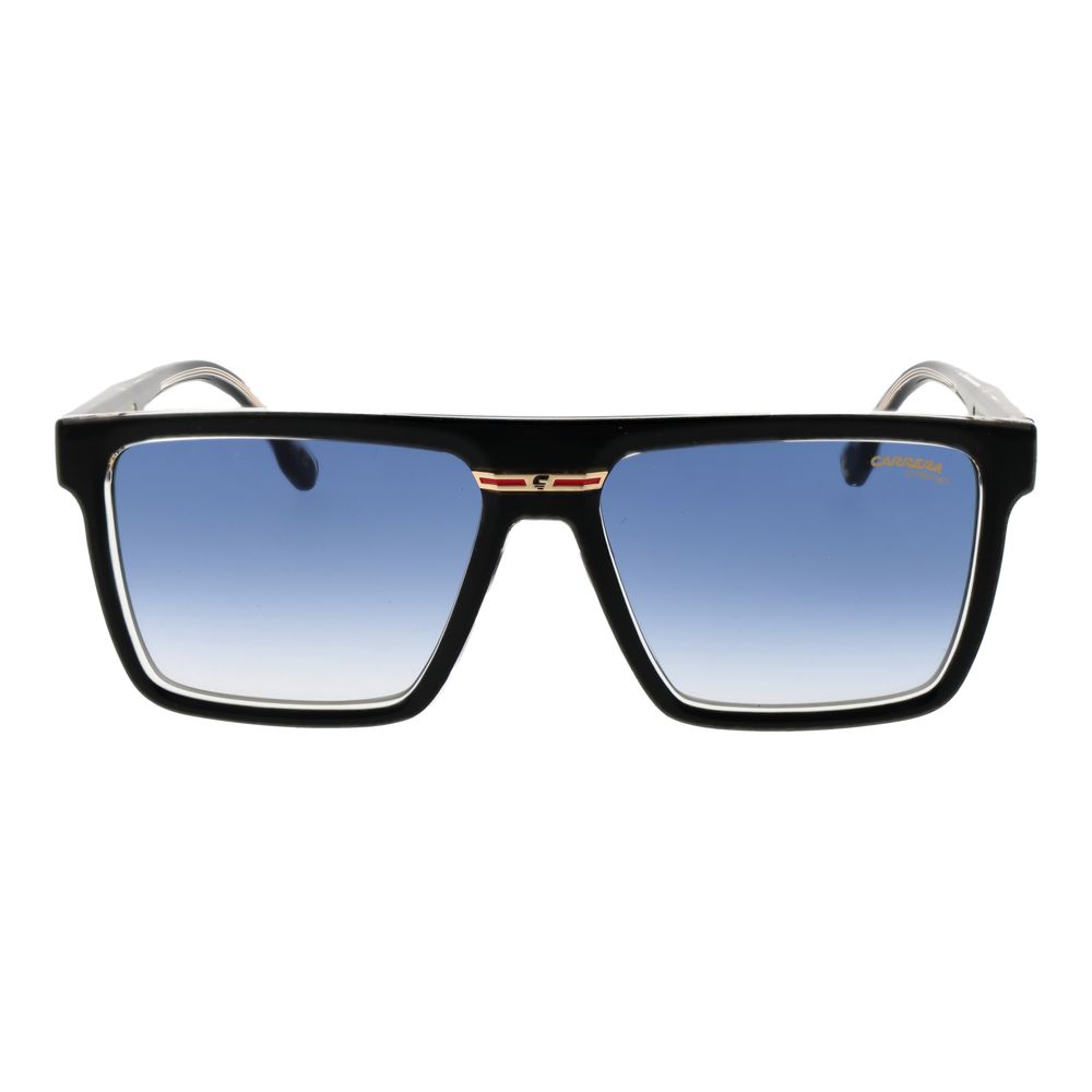 Carrera Men’s Sunglasses – Black Square Frame, Blue Gradient Lenses