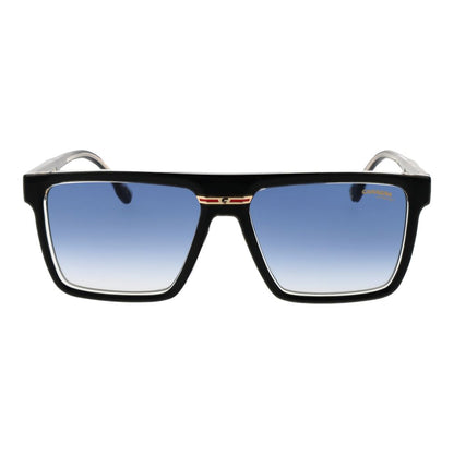 Carrera Men’s Sunglasses – Black Square Frame, Blue Gradient Lenses