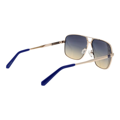 Guess Men’s Sunglasses – Silver Metal Frame, Blue Gradient Lenses