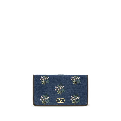 Valentino Garavani Blue Denim Mini VLogo Signature Shoulder Bag