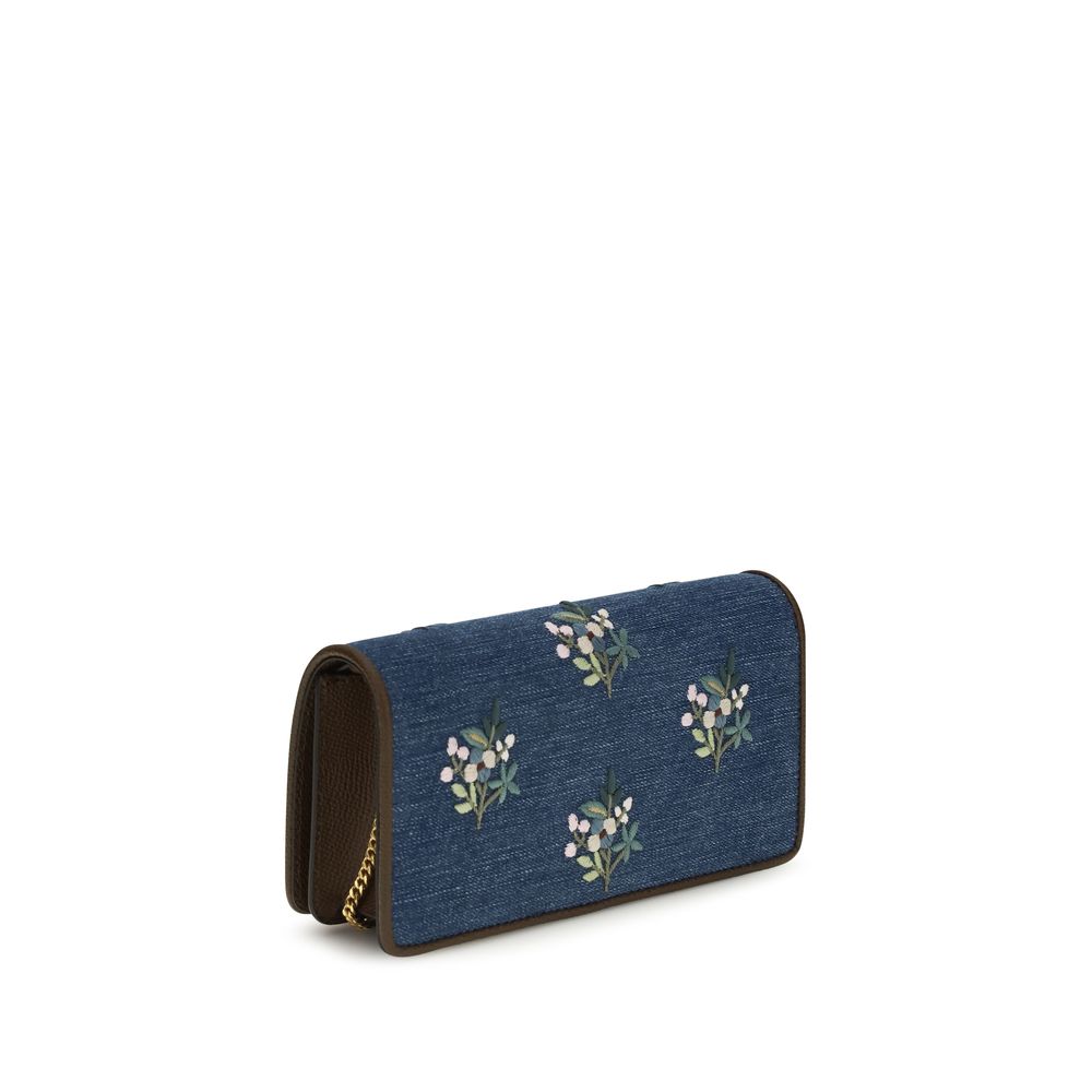 Valentino Garavani Blue Denim Mini VLogo Signature Shoulder Bag