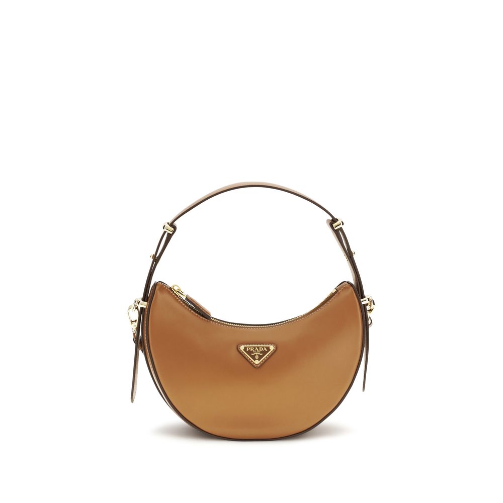 Prada Beige Calf Leather Bos Taurus Arqué Shoulder Bag