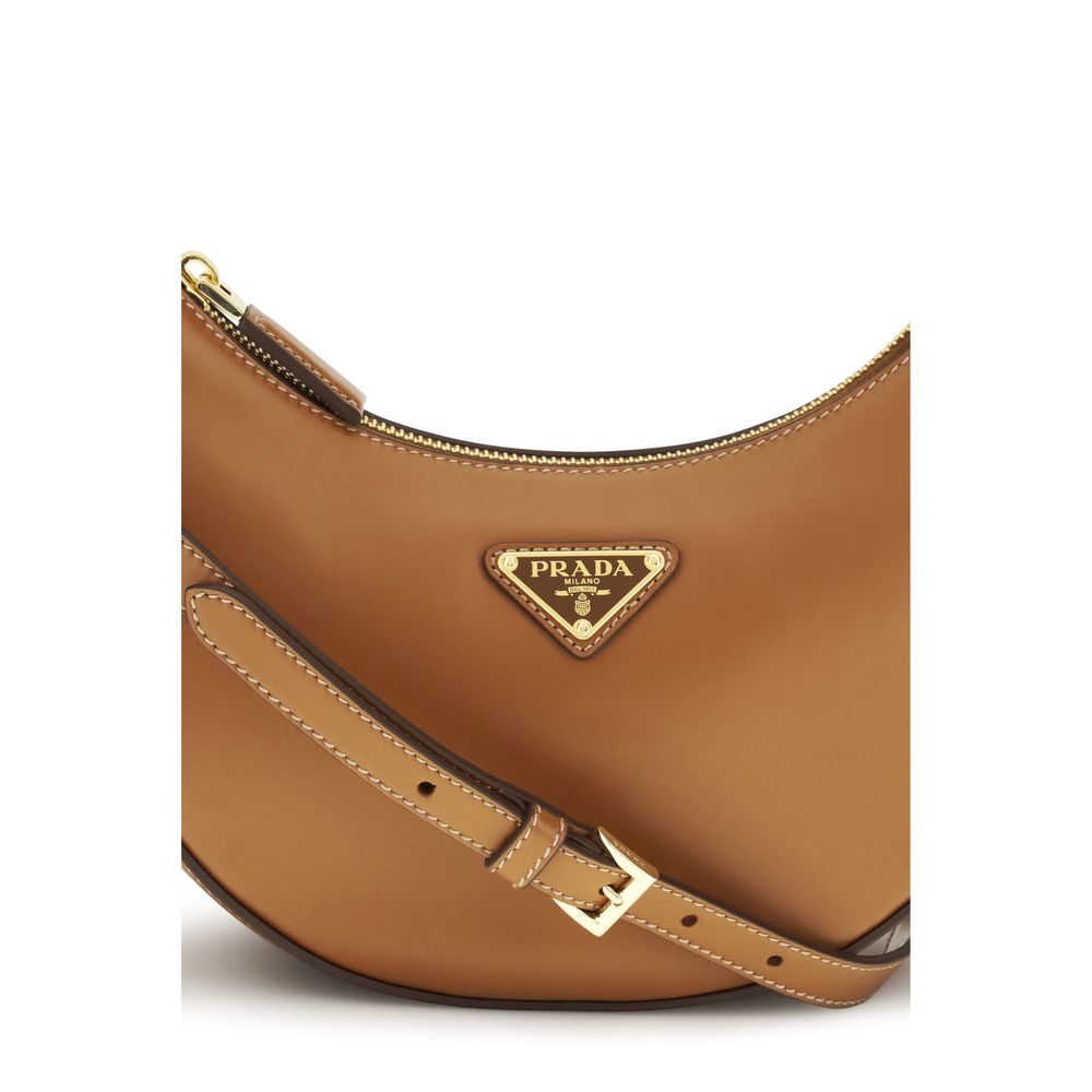 Prada Beige Calf Leather Bos Taurus Arqué Shoulder Bag