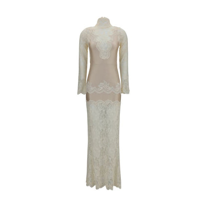 Rabanne Beige Polyamide Long Dress for Women
