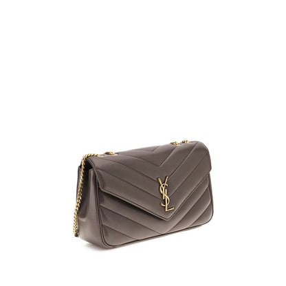 Saint Laurent LouLou Shoulder Bag Gray Lamb Ovis Aries Aries 32x22x10