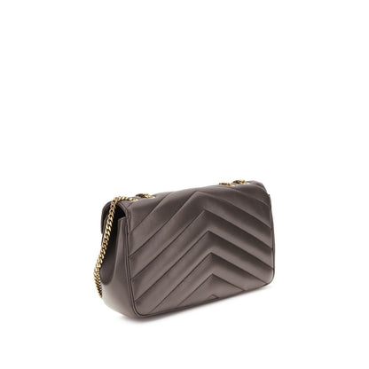 Saint Laurent LouLou Shoulder Bag Gray Lamb Ovis Aries Aries 32x22x10