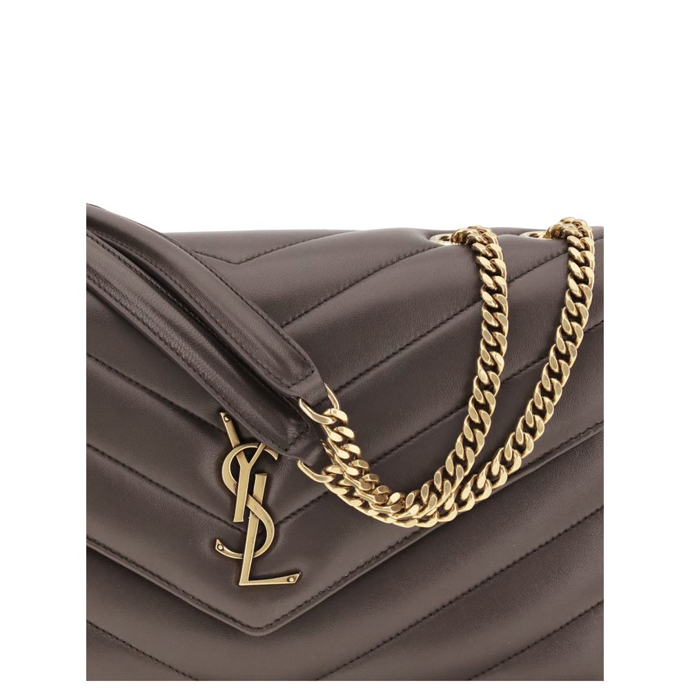 Saint Laurent LouLou Shoulder Bag Gray Lamb Ovis Aries Aries 32x22x10