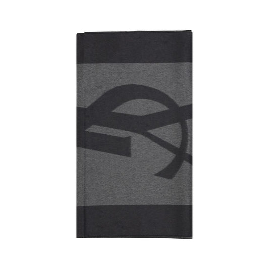 Saint Laurent Cassandre Gray Silk Scarf 50 x 215 cm