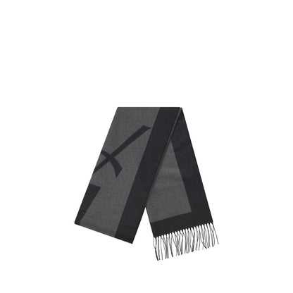 Saint Laurent Cassandre Gray Silk Scarf 50 x 215 cm