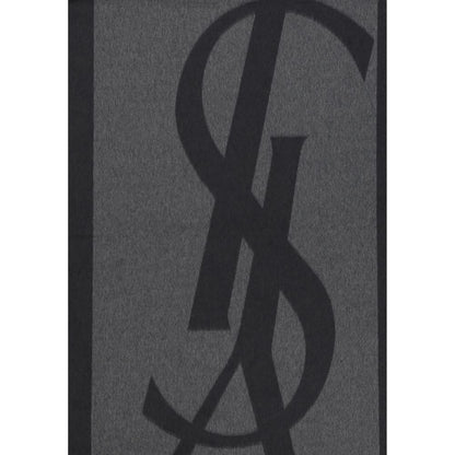 Saint Laurent Cassandre Gray Silk Scarf 50 x 215 cm