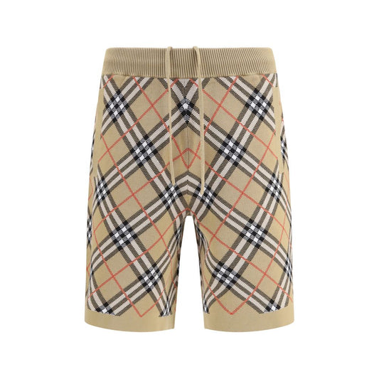 Burberry Beige Cotton Check Gawain Shorts