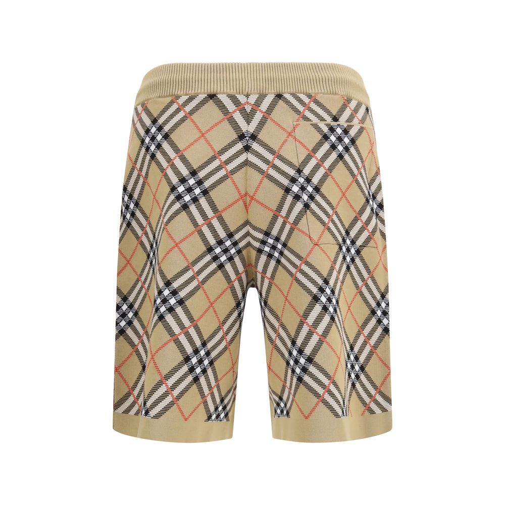 Burberry Beige Cotton Check Gawain Shorts