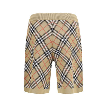 Burberry Beige Cotton Check Gawain Shorts